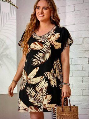 Ladies 5XL Tropical print dress 10.00
